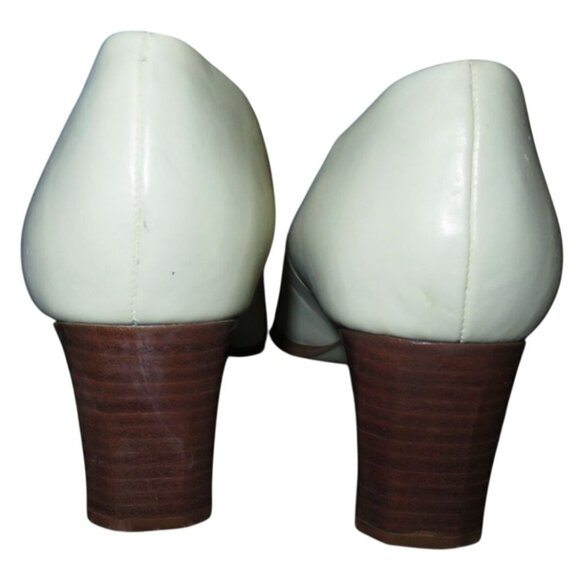 Laura Scott Dreamer Brazilian leather low block heel pumps size 9.5 - Picture 3 of 10